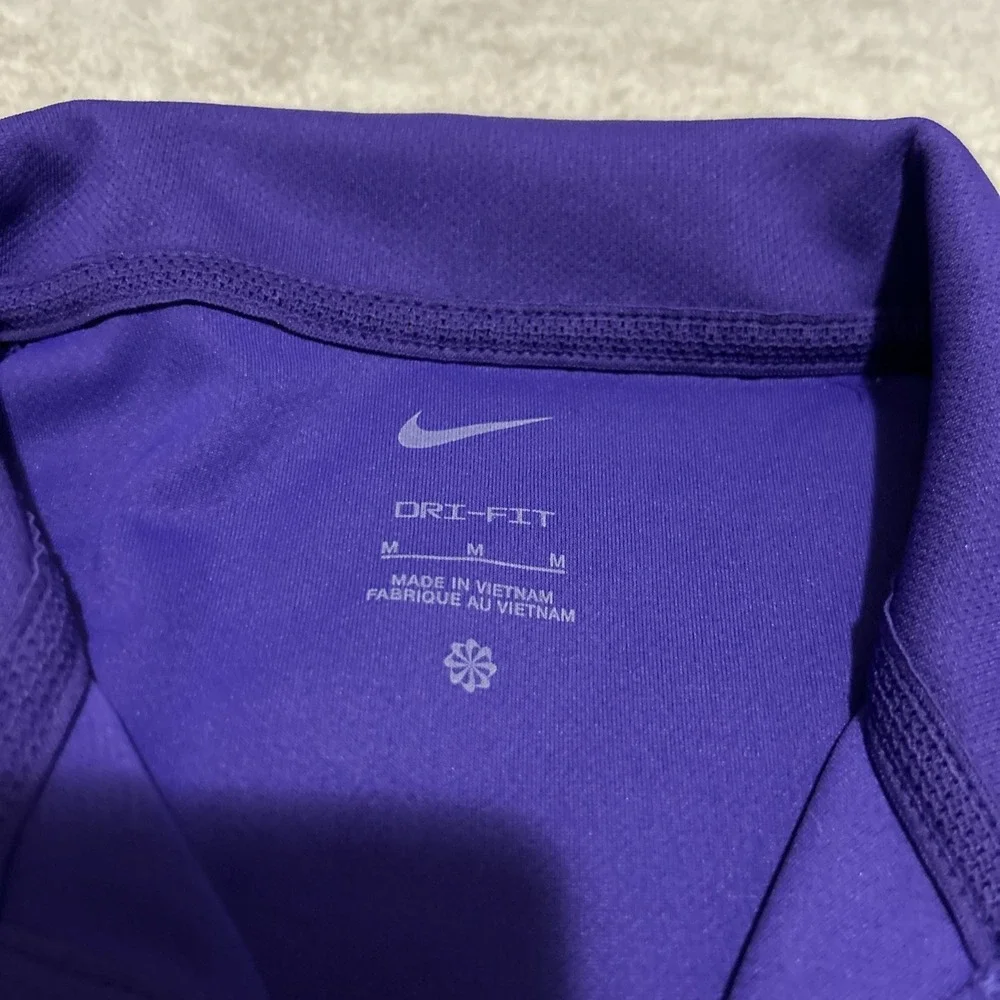 Nike LSU Tigers Dri-Fit Polo Shirt‎ Mens Medium Purple Gold Short Sleeve NCAA